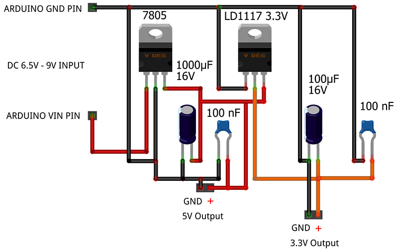 Arduino Home Automation power supply circuit schema